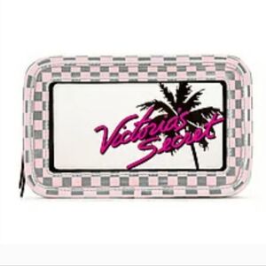 Victoria's Secret Cosmetic Bag Travel Pouch Paradise Palm Tree NWT $40